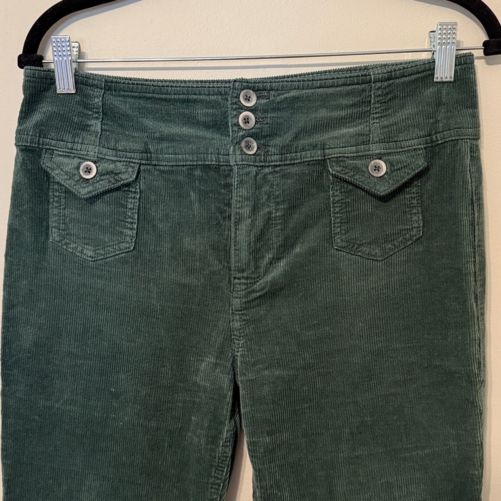Pilcro & The Letterpress Corduroy Green High-Rise Trouser Bootcut size 29 - Picture 2 of 6